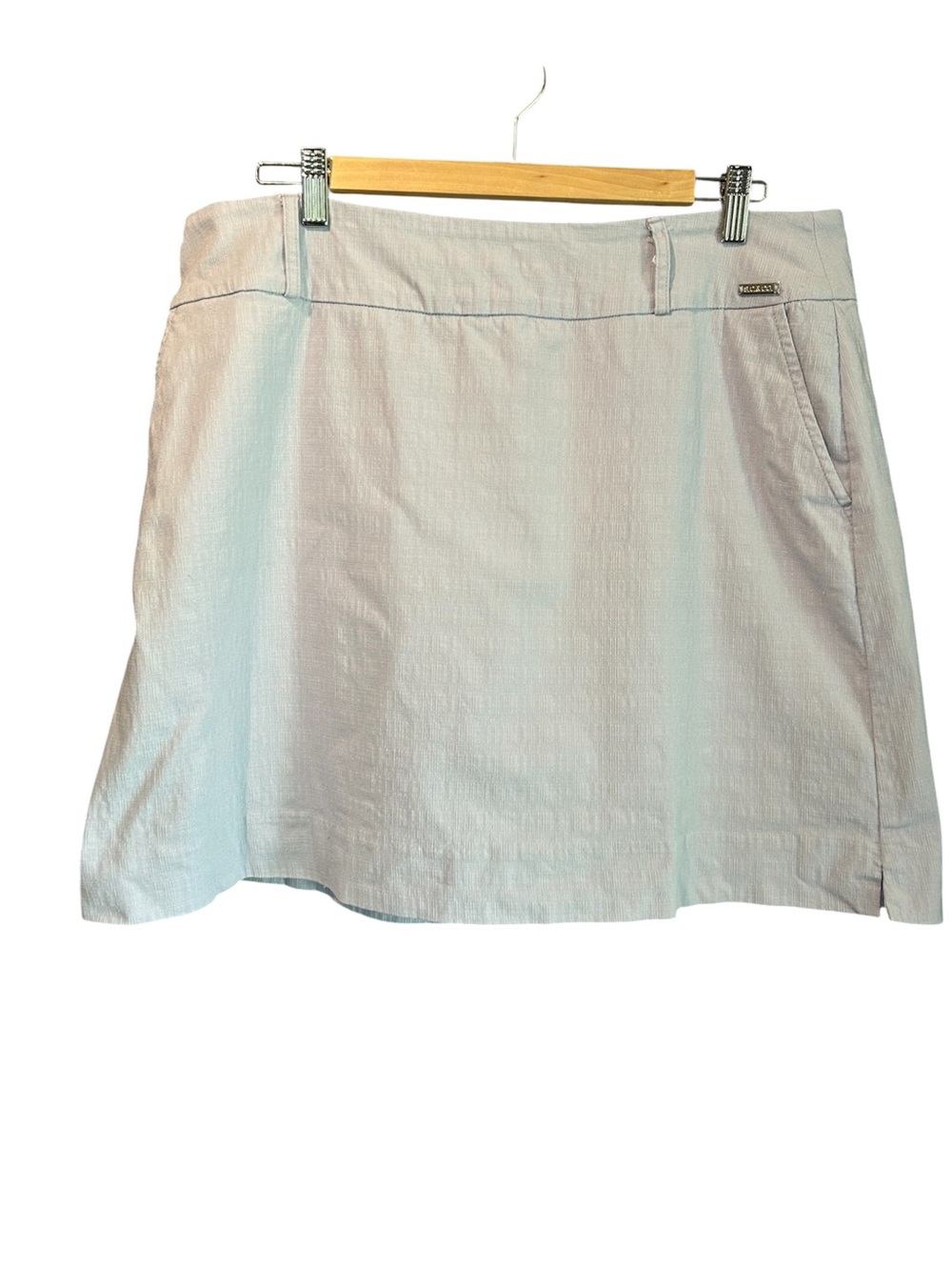 S.C. & Co. Light Blue Cotton A-Line Skort